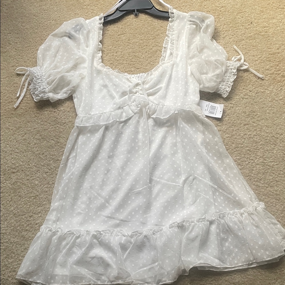 B Darlin White Sheer Mini Dress